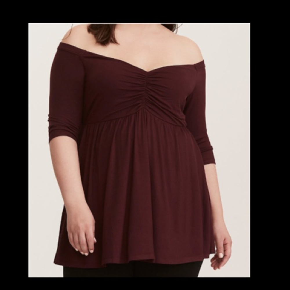 Torrid Babydoll Off Shoulder Top